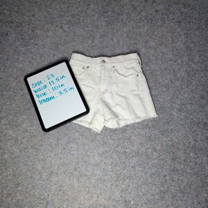 Madewell High Rise Denim‎ Shorts Womens Size 23 White Frayed Hem Casual